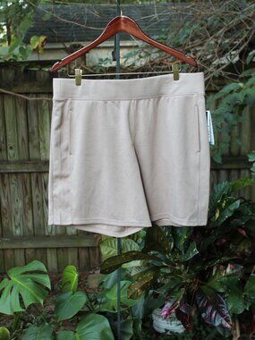 NWT Gaiam Studio to Street Soft-Touch Lounge Shorts - Beige / Taupe - XL